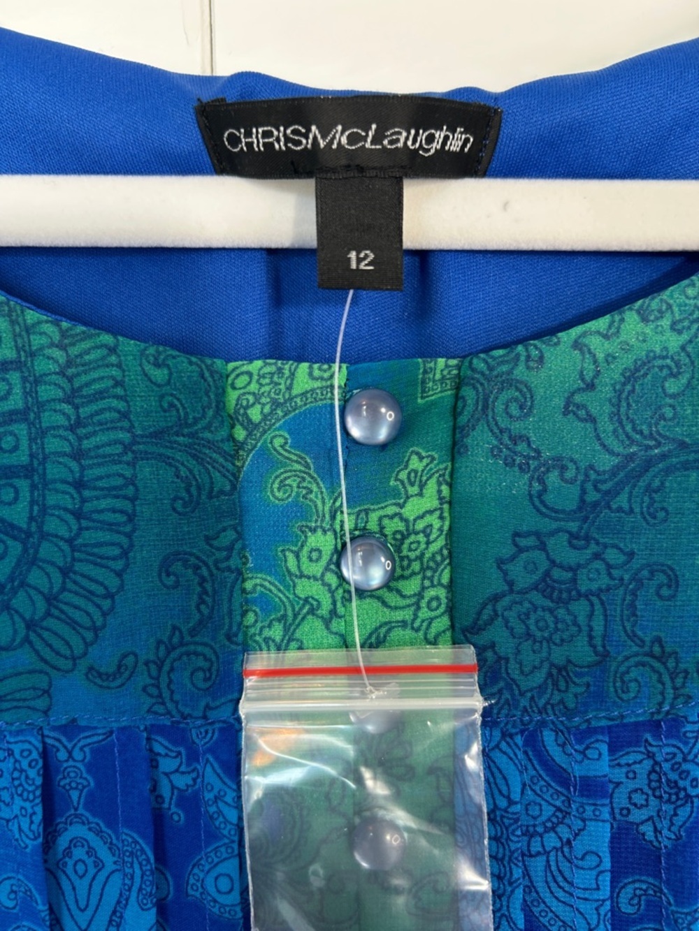 Blue and Green Sleeveless Midi Dress - Picture 3 of 8
